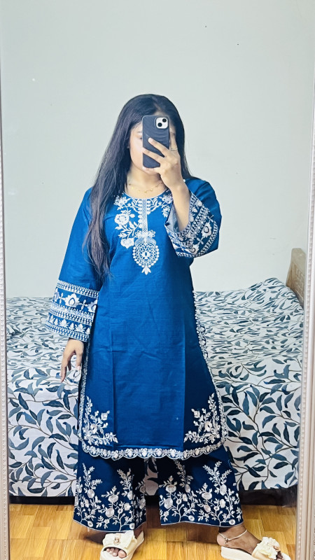 Premium Embroidered Cotton 2pcs Set