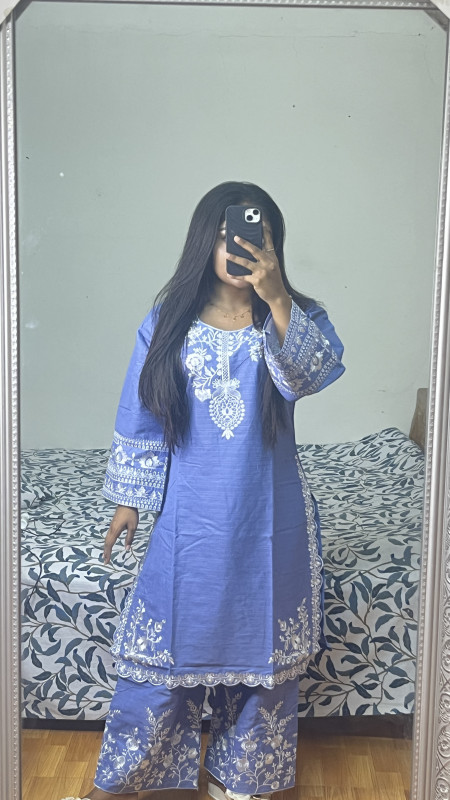 Premium Embroidered Cotton 2pcs Set